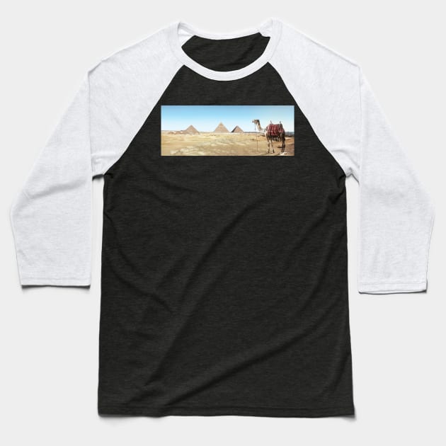 Camel and Pyramid Baseball T-Shirt by kawaii_shop